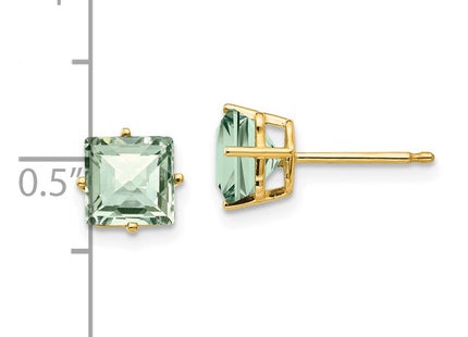 14K gold quartz earrings, further view