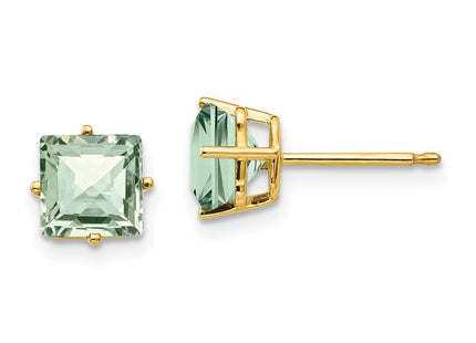 14K gold quartz earrings