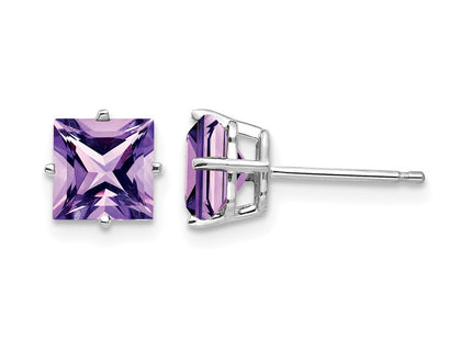 14K white gold amethyst earrings