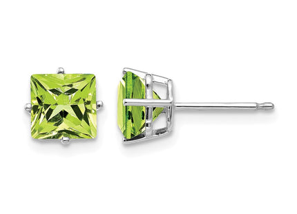 14K white gold peridot earrings