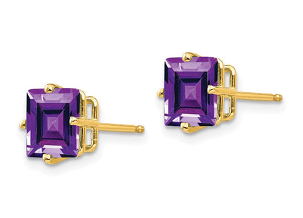 14K gold amethyst earrings, alternate view