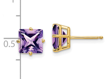 14K gold amethyst earrings, further view