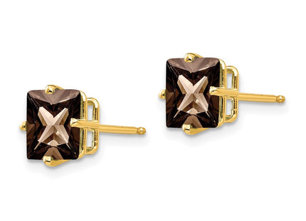 14K gold quartz earrings, another view