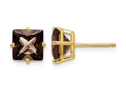 14K gold quartz earrings, alternate view
