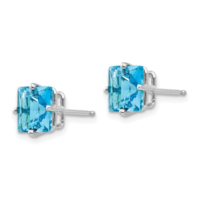 14K White Gold Square Earring Mounting, 7 x 7mm