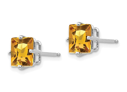14K white gold citrine earrings, alternate view