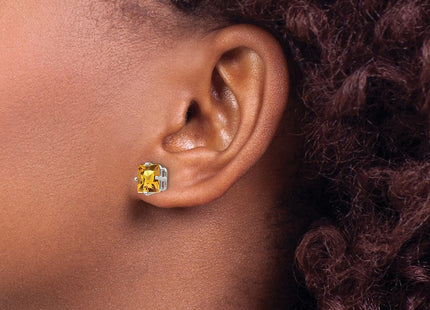 14K white gold citrine earrings, another view