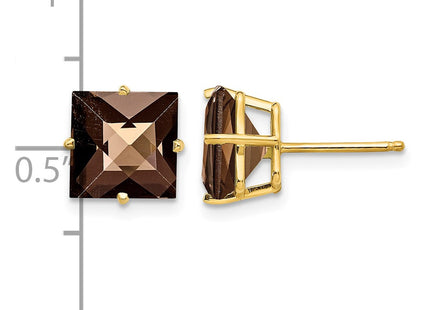 14K gold quartz earrings, further view