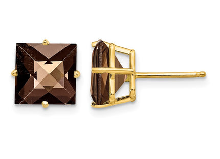 14K gold quartz earrings