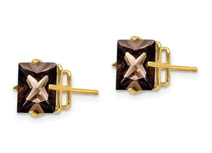 14K gold quartz earrings, another view