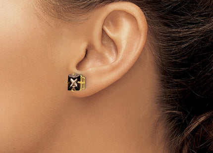 14K gold quartz earrings, further view