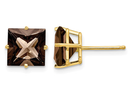 14K gold quartz earrings