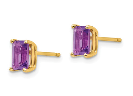 14K gold amethyst earrings, alternate view