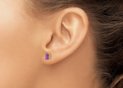 14K gold amethyst earrings, another view