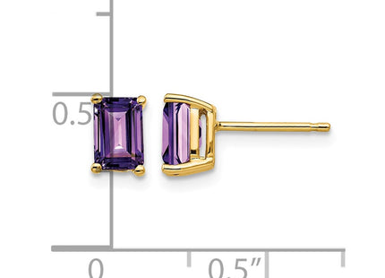 14K gold amethyst earrings, further view