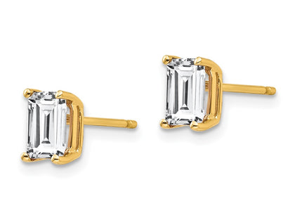 14k Yellow Gold Earrings Style XE65CZ - Classique Jewelry Inc.