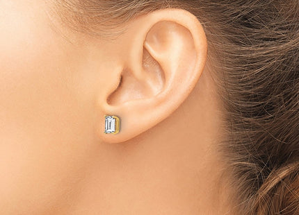 14k Yellow Gold Earrings Style XE65CZ - Classique Jewelry Inc.
