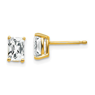 14k Yellow Gold Earrings Style XE65CZ - Classique Jewelry Inc.