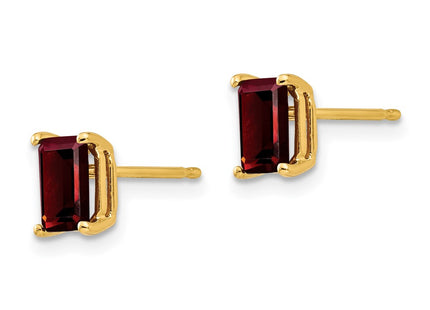 14K gold emerald earrings, alternate view