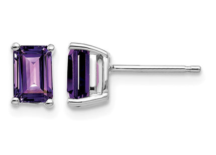14K white gold amethyst earrings