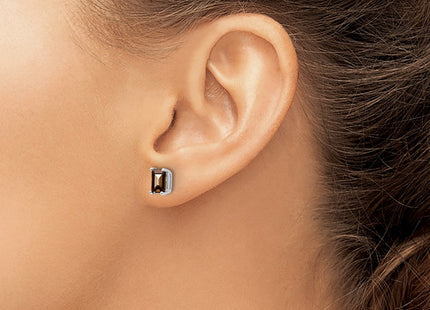 14K white gold emerald earrings, another view