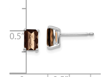 14K white gold emerald earrings, further view