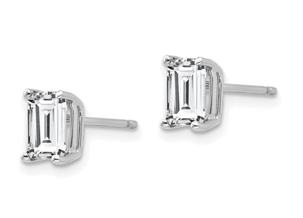 14K white gold cubic zirconia earrings, alternate view