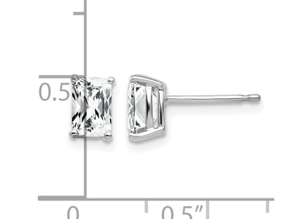 14K white gold cubic zirconia earrings, further view