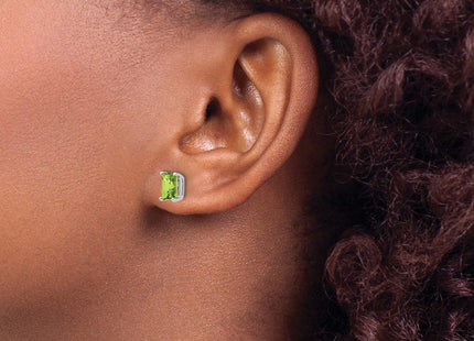 14K white gold emerald earrings, another view