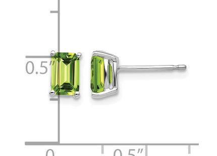 14K white gold emerald earrings, further view