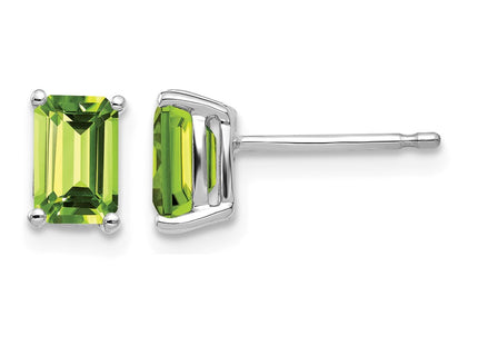 14K white gold emerald earrings