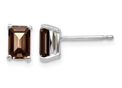 14K white gold quartz earrings