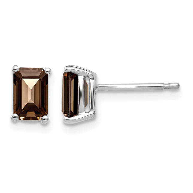 14K white gold quartz earrings