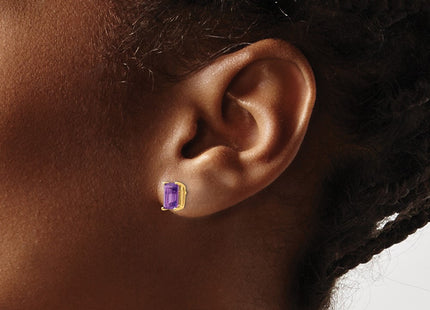 14K gold amethyst earrings, another view