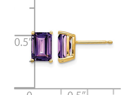 14K gold amethyst earrings, further view