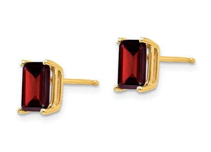14K gold emerald earrings, alternate view