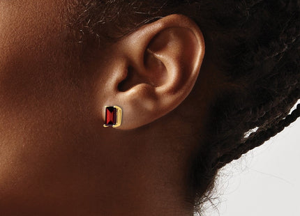 14K gold emerald earrings, another view