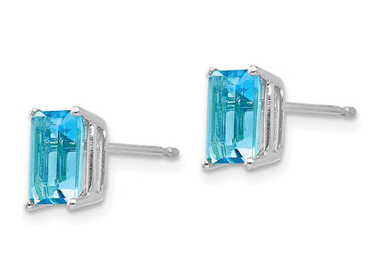 14K white gold amethyst earrings, alternate view