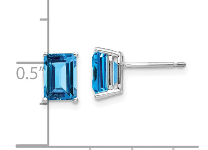 14K white gold amethyst earrings, another view
