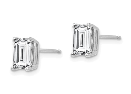14K white gold cubic zirconia earrings, alternate view
