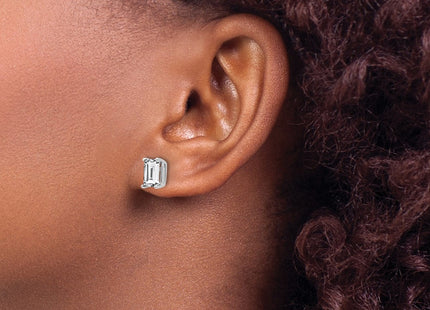 14K white gold cubic zirconia earrings, another view