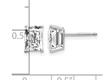14K white gold cubic zirconia earrings, further view