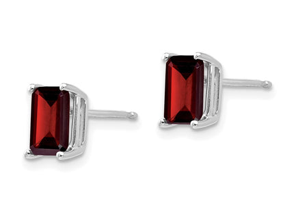 14K white gold emerald earrings, alternate view