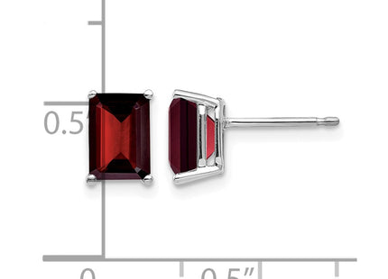 14K white gold emerald earrings, further view