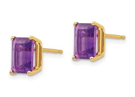 14K gold amethyst earrings, alternate view