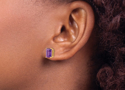 14K gold amethyst earrings, another view