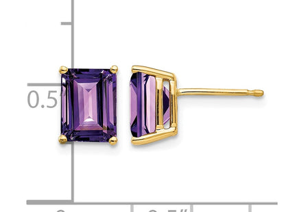 14K gold amethyst earrings, further view