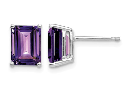 14K white gold amethyst earrings