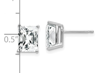 14K white gold emerald earrings, further view
