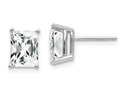 14K white gold emerald earrings